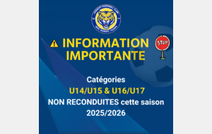 📢 Information importante – Saison 2025/2026